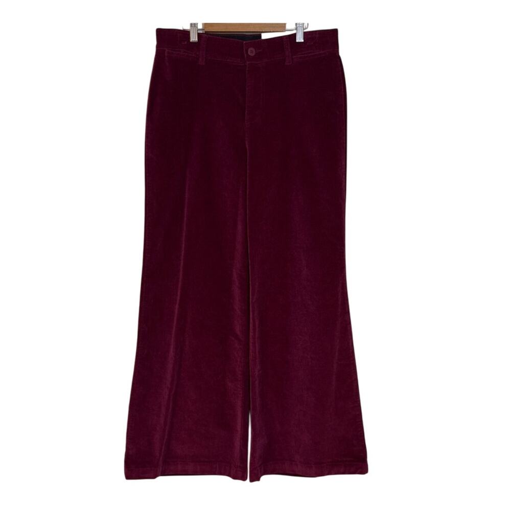 Liz Claiborne 8P Wide Leg High-Rise Flex Fit Waistband Quiet Luxe Burgundy Pants